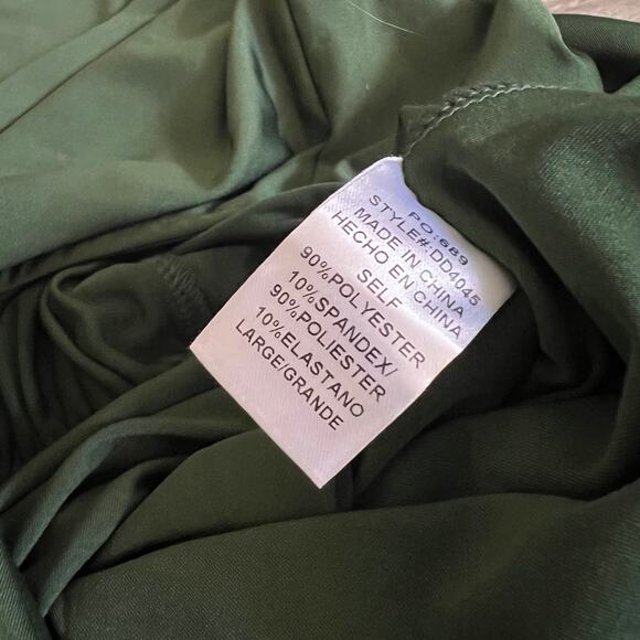 Baltic Born Dress Day Jumpsuit Large Green V-Neck Jersey Wide Leg Holiday Ruffle - Picture 9 of 12